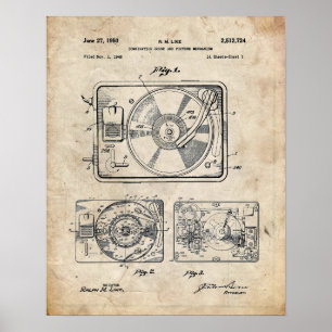 Poster Brevet de tourne-disque