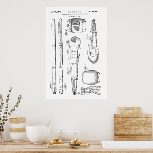 Poster Brevet de train de 1936 (Cuisine)