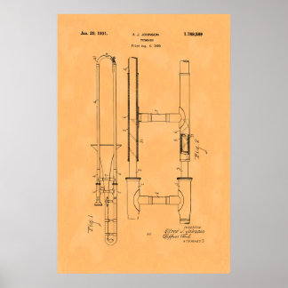 Poster Brevet de trombone Vintage magnifique