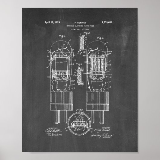 Poster Brevet de tube à vide à électrodes multiples - tab (Devant)