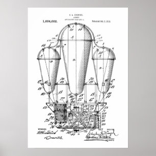 Poster Brevet de vapeur d'avion
