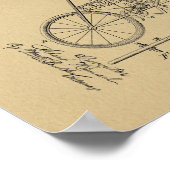 Poster Brevet de vélo électrique Vintage 1900 Imprimer (Coin)