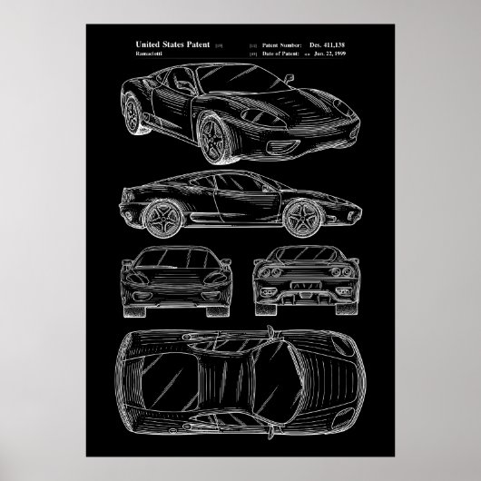 Poster brevet de voiture sport (Devant)