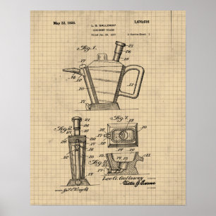 Poster Brevet du détenteur vintage de fronton