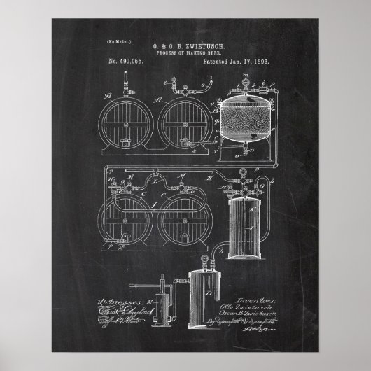 Poster Brevet du système de brassage de bière (Devant)