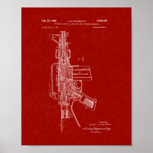 Poster Brevet semi-automatique de fusil du colt AR-15 -