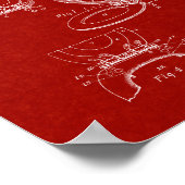 Poster Brevet Toilette Et Couvercle - Rouge Bourgogne (Coin)