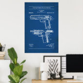 Poster Brevet US - Browning M1911 (Bureau à domicile)