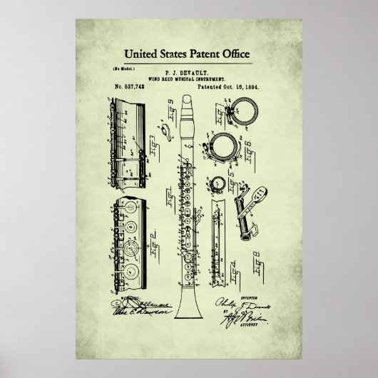 Poster Brevet US - Clarinet (Devant)