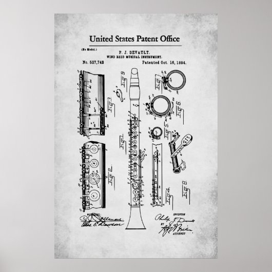 Poster Brevet US - Clarinet (Devant)