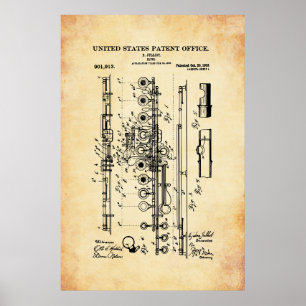 Poster Brevet US - Flûte