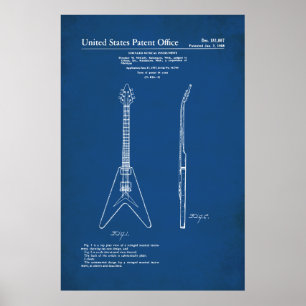 Poster Brevet US - Gibson Flying V