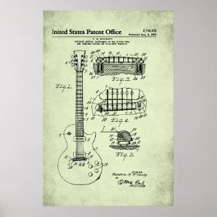 Poster Brevet US - Guitare acoustique