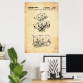 Poster Brevet US - Lecteur Cassette (Bureau à domicile)
