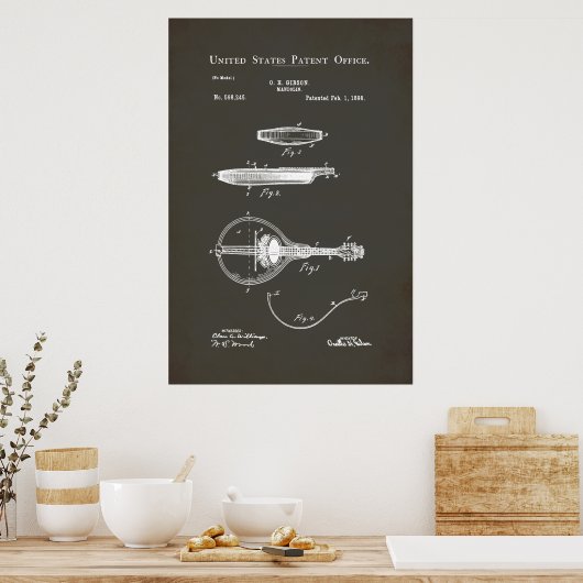 Poster Brevet US - Mandoline (Cuisine)