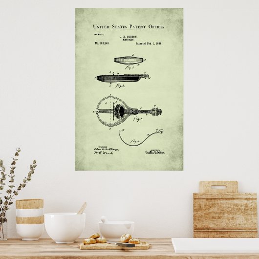 Poster Brevet US - Mandoline (Cuisine)