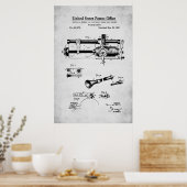 Poster Brevet US - Phonographe cylindrique (Cuisine)