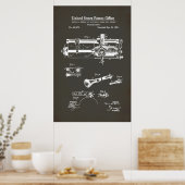 Poster Brevet US - Phonographe cylindrique (Cuisine)