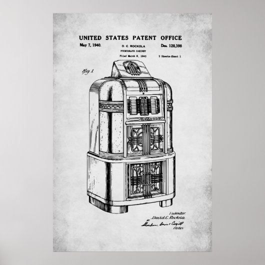 Poster Brevet US - Rockola (Devant)