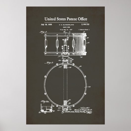 Poster Brevet US - Snare Drum (Devant)