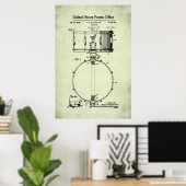 Poster Brevet US - Snare Drum (Bureau à domicile)