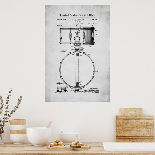 Poster Brevet US - Snare Drum (Cuisine)