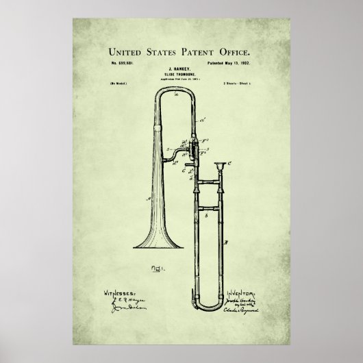 Poster Brevet US - Trombone (Devant)