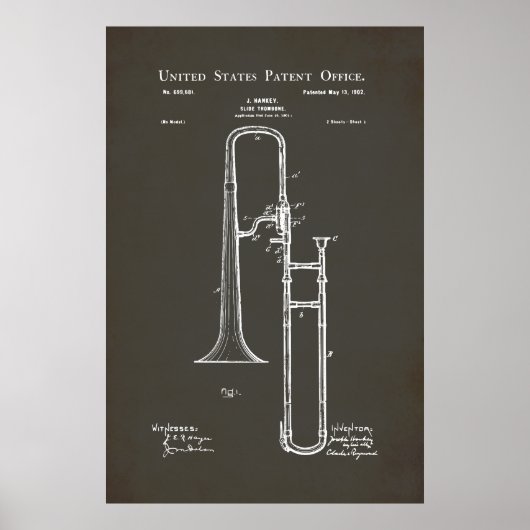 Poster Brevet US - Trombone (Devant)