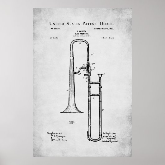 Poster Brevet US - Trombone (Devant)