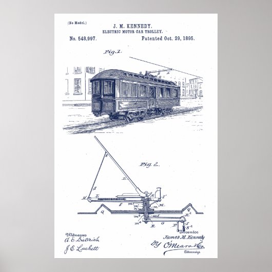 Poster Brevet vintage Streetcar (Devant)