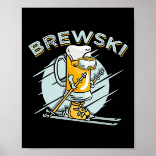 Poster Brewski - Bière De Ski Pour Le Sport D'Hiver