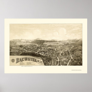 Poster Brewster, carte panoramique de NY - 1887
