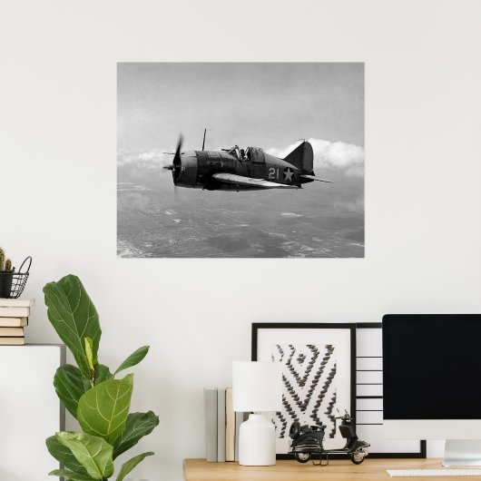 Poster Brewster F2A Buffalo (Bureau à domicile)