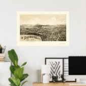 Poster Brewster, NY Carte panoramique - 1887 (Bureau à domicile)