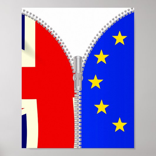 Poster Brexit UK EU Split Zipper (Devant)