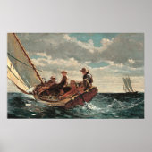 Poster Brezing Up A Fair Wind by Winslow Homer (Devant)