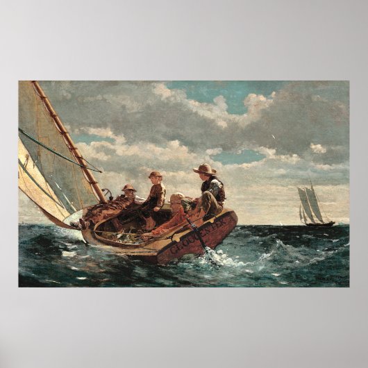 Poster Brezing Up A Fair Wind by Winslow Homer (Devant)