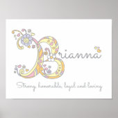 Poster Brianna initiale B doodle signifiant (Devant)