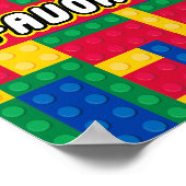 Poster Brick Builder  Birthday Party FAVOR SIGN (Coin)