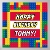 Poster Brick Builder Customizable Birthday Sign (Devant)