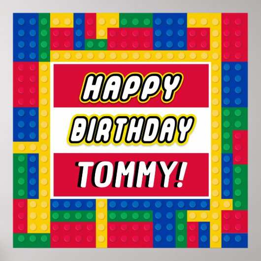 Poster Brick Builder Customizable Birthday Sign (Devant)