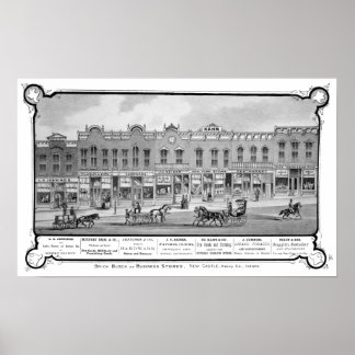 Poster Brick Business Row Nouveau Château Indiana
