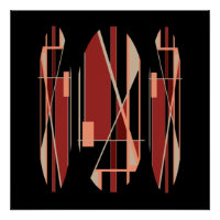 Brick rouge corail beige sur noir design modernist