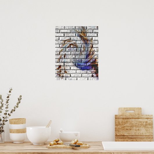 POSTER BRICK WALL GRAFFITI (Cuisine)