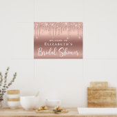 Poster Bridal Shower Rose Gold Glitter Welcome (Cuisine)