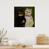 Poster "Bride and Groom" de Louis Wain (Cuisine)