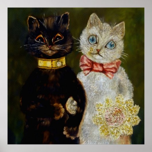 Poster "Bride and Groom" de Louis Wain (Devant)