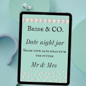 Poster Bride Co Turquoise Blue Pearl Fête des mariées Dat