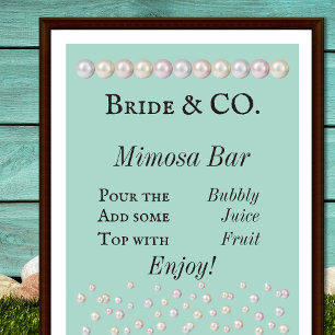 Poster Bride & Co Turquoise Blue Pearl Fête des mariées M