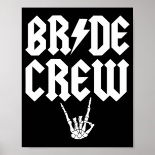Poster Bride Crew Rock N Roll Gothique Halloween Bachelor